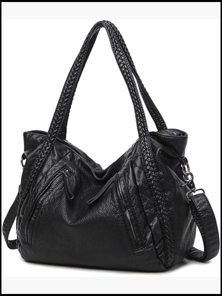 Large Slouchy Hobo Shoulder Bag Soft Faux Leather Tote Trendy Everyday Handbag